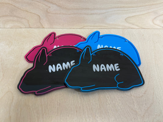 Plastic Rabbit Cage sign made from acrylic customizable