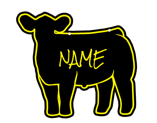 Steer stall sign made from acrylic plastic customizable