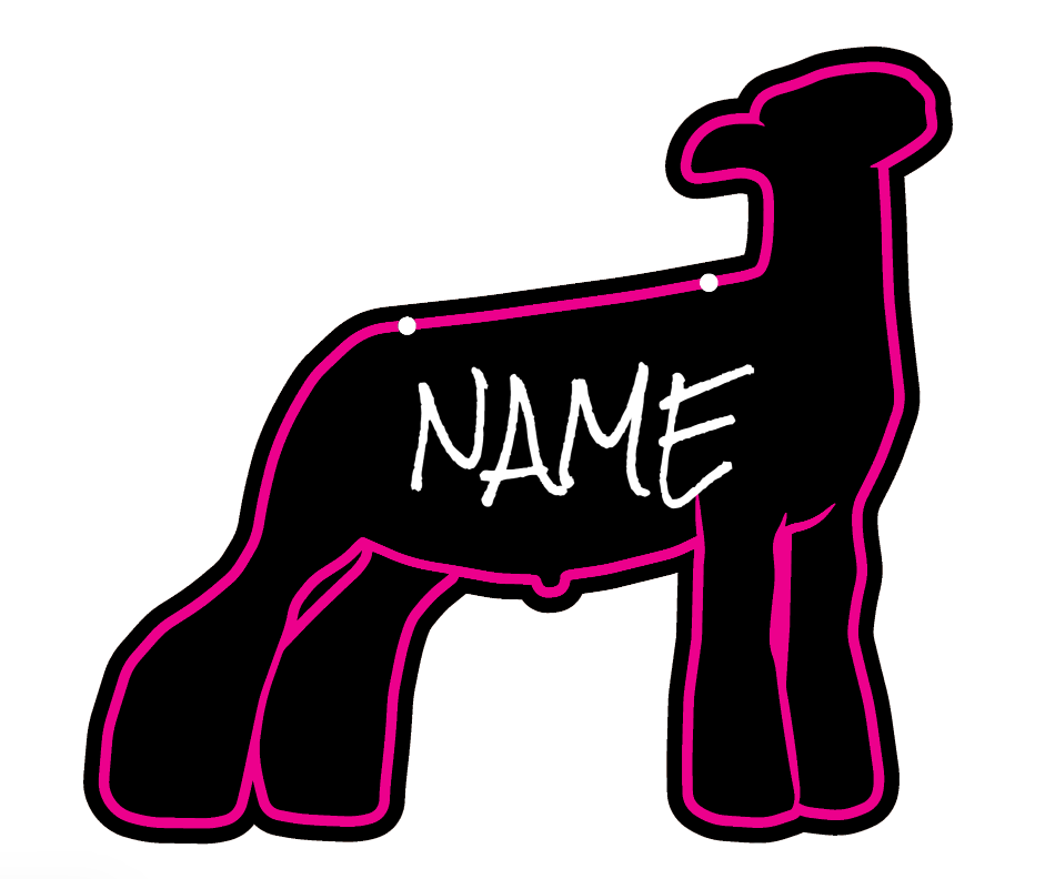 Lamb stall sign made from acrylic plastic customizable