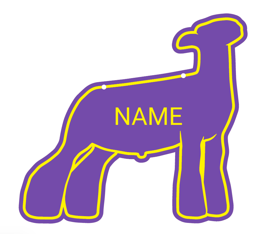 Lamb stall sign made from acrylic plastic customizable