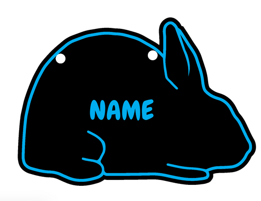 Plastic Rabbit Cage sign made from acrylic customizable