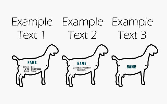 Goat-Nubian Goat Stall tag or name plate label for fairs and livestock shows