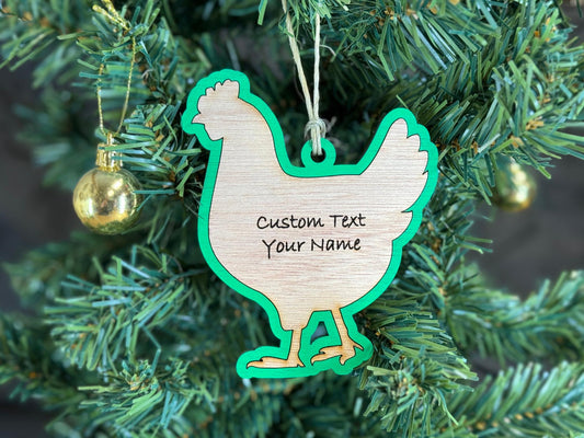 Chicken Ornament for chicken Lovers on Christmas. Good for a Buyers Gift, Thank you Gifts, Chicken Gift or for Chicken Mom Gift