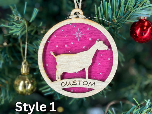Goat Ornaments for Christmas, Thank you gift idea, Buyer Gift, or 4H Club, livestock, animal, farm, rustic, wooden