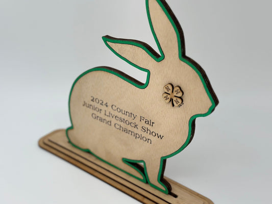Rabbit Show Award for  livestock show expo 4H 4-H Trophy