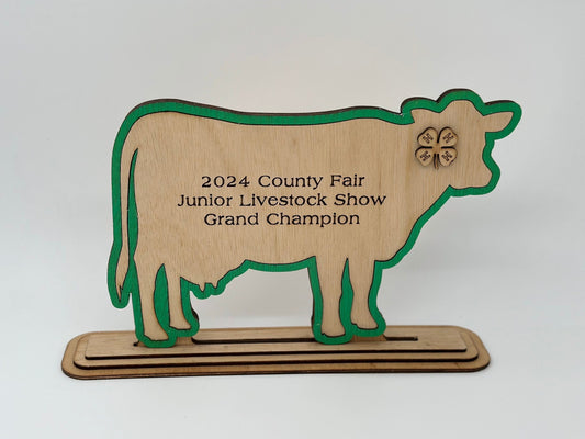Cattle-Dairy Cow Show Award for  livestock show expo 4H 4-H Trophy Cow Bovine Cattle