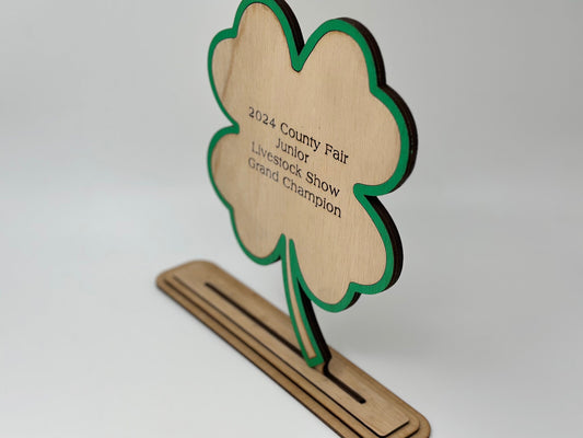 4-H Clover Small Animal Show Award for livestock shows, good for bunny, rabbit, cavy, cat, dog, pigeon