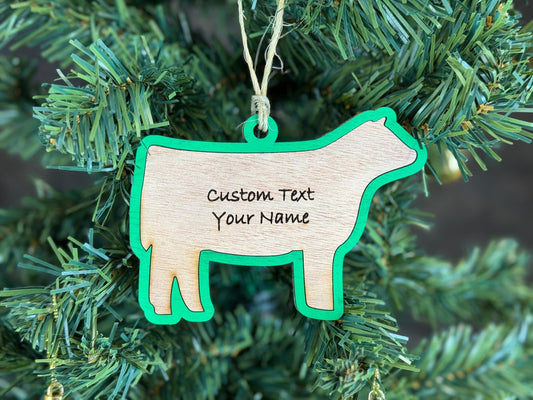 Cattle-Heifer Ornament for Cattle Lovers on Christmas aka Xmas. Good for a Buyers Gift, Thank you Gift, Cow Gift
