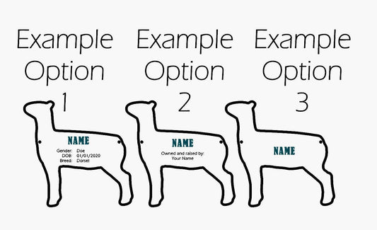 Llama Stall tag or name plate label for fairs and livestock shows