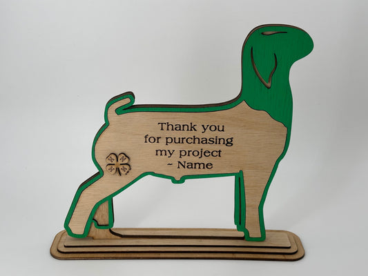 Goat-Market Boer Buyers Thank You Gift or Sponsor Gift Auctions Perfect County Fair Junior Livestock Show Award Trophy 4H