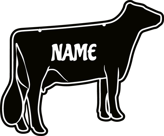 Dairy Cow stall sign made from acrylic plastic customizable