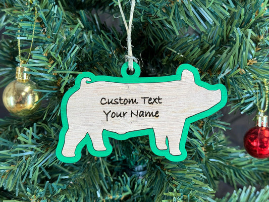 Pig Ornament for Pig Lovers on Christmas. Good for a Buyers Gift, Thank you Gifts, Pig Gift or for Pig Mom or Market Pig Project
