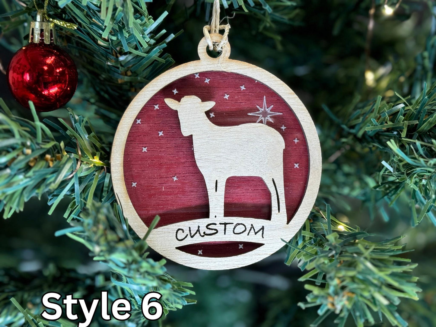Lamb Ornaments for Christmas, Thank you gift idea, Buyer Gift, or 4H Club, livestock, animal, farm, rustic, wooden sheep