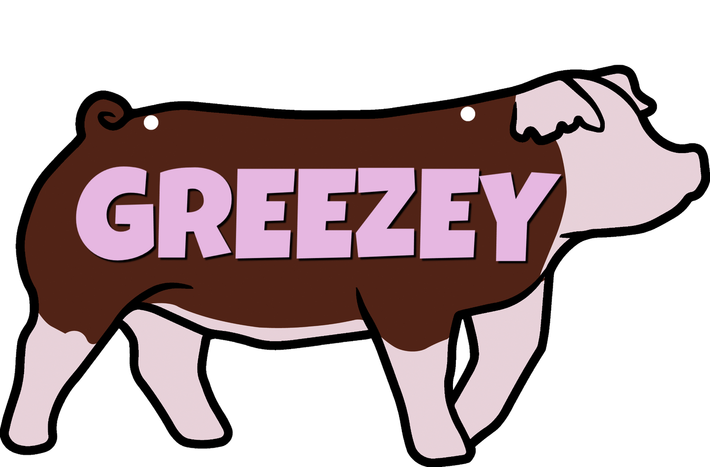 Hog stall sign plastic