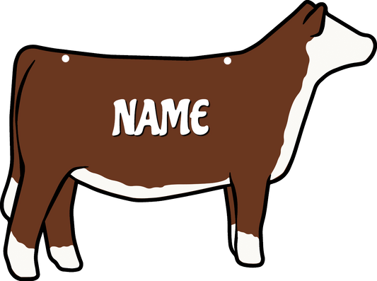 Heifer stall sign made from acrylic plastic