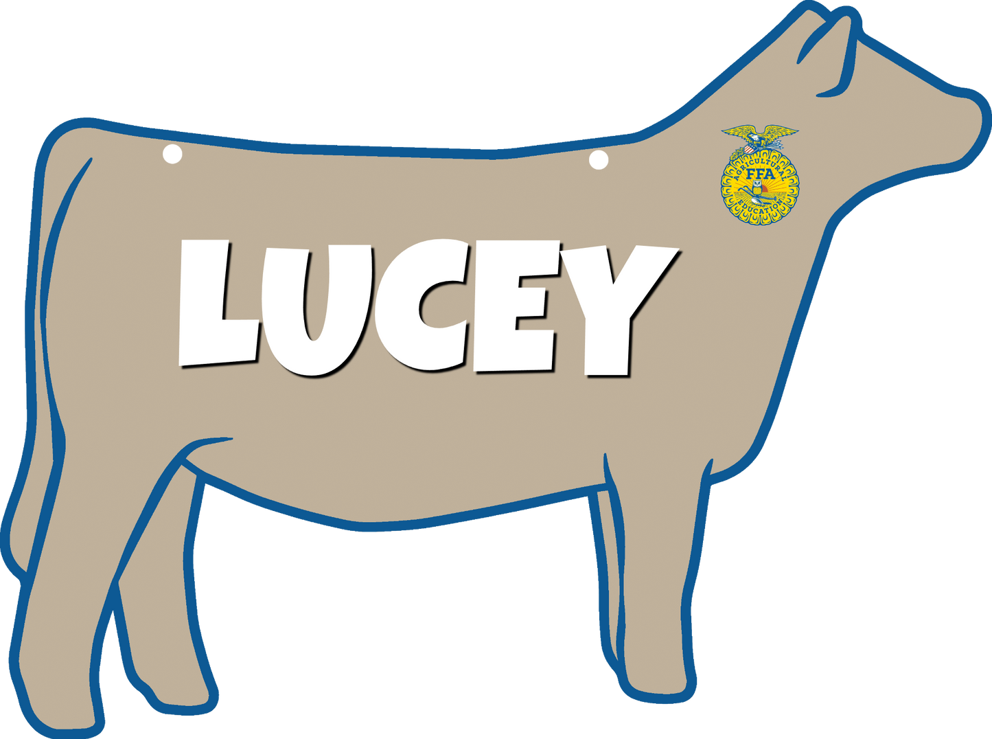 Custom Heifer Stall Sign close-up