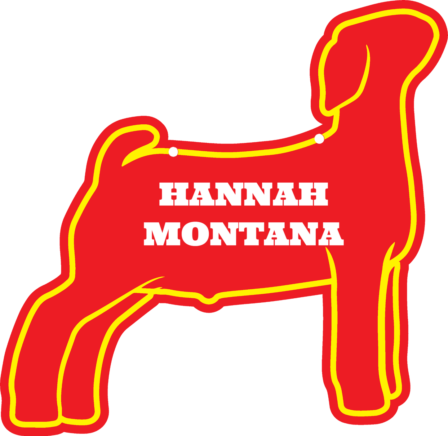 Market Goat stall sign made from acrylic plastic