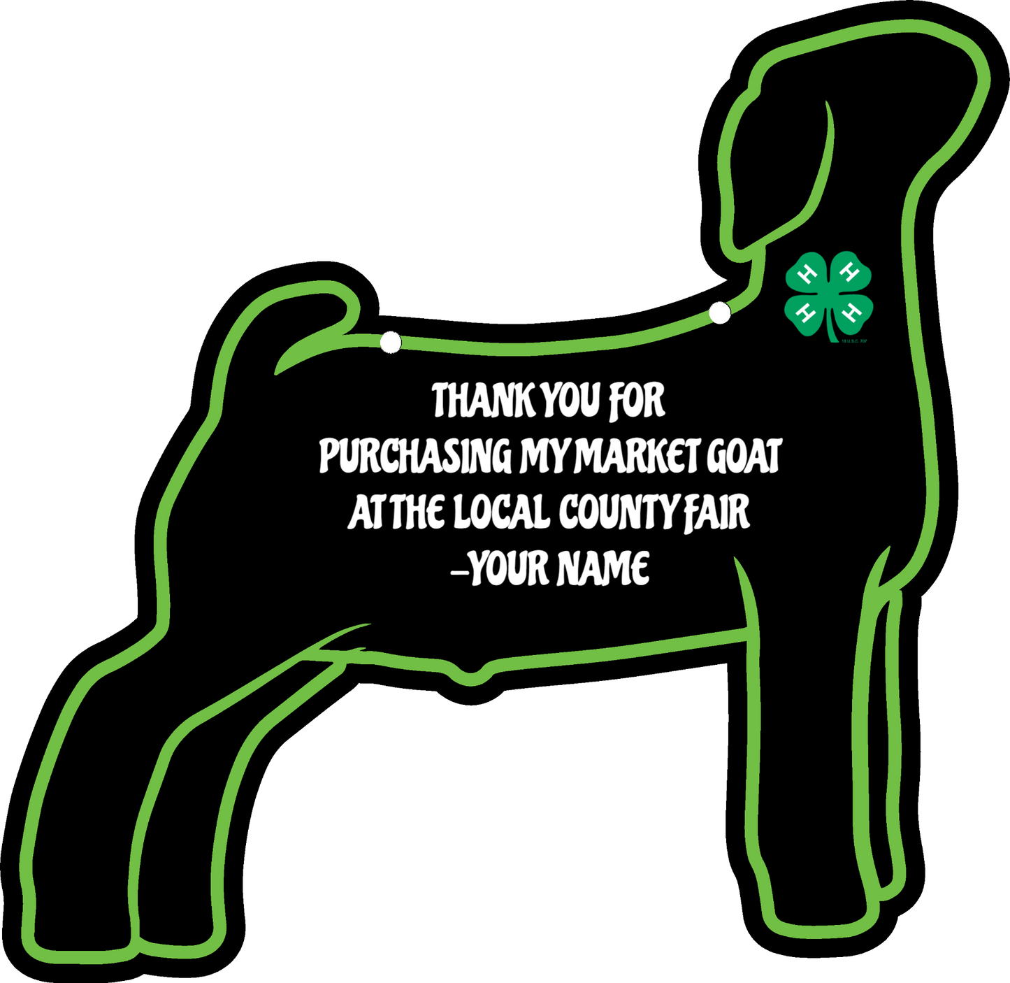 Market Goat stall sign made from acrylic plastic