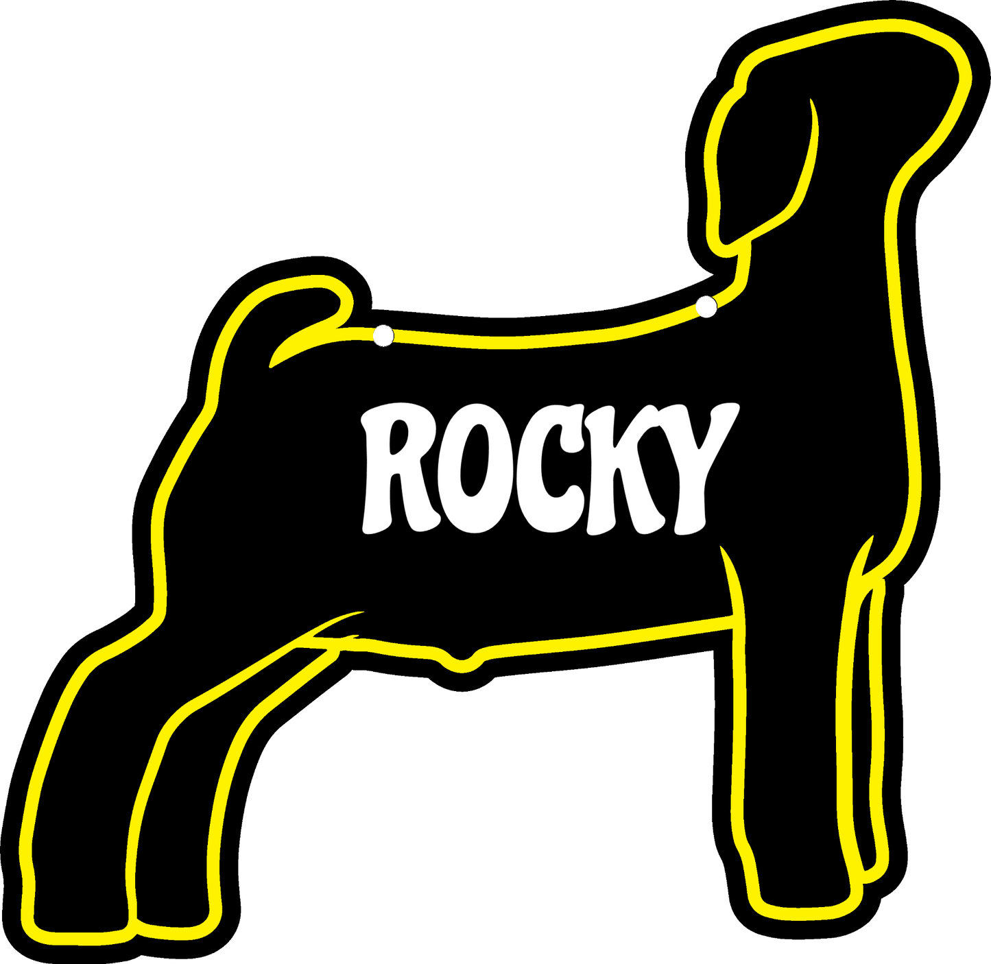 Market Goat stall sign made from acrylic plastic