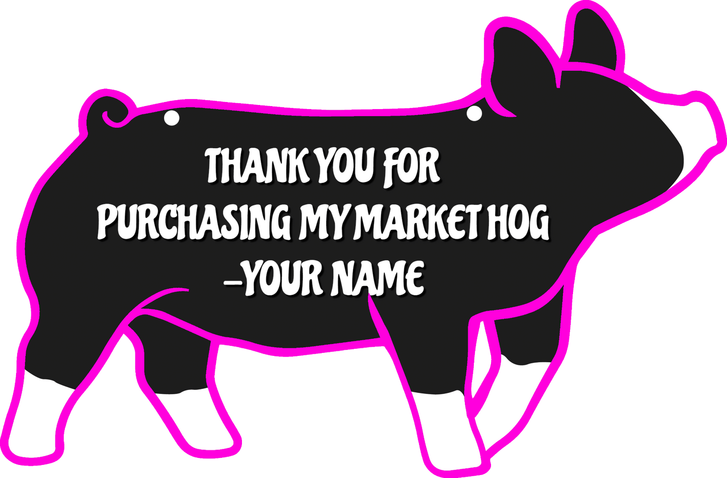 Hog stall sign plastic