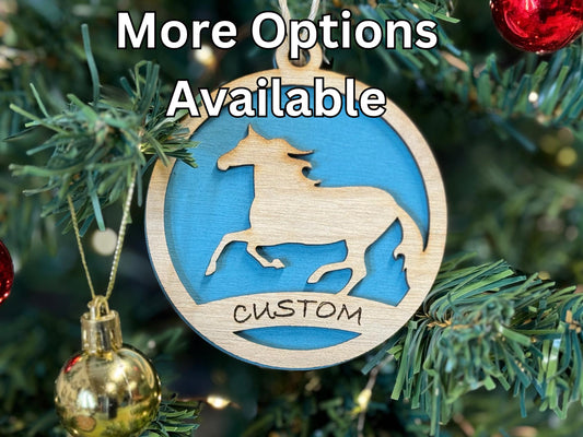 Horse Ornaments for Christmas, livestock, animal, farm, rustic, wooden, gift idea, award, Equine, Mare, Stallion, Mustang, Hunter Jumper