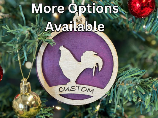 Chicken Ornaments for Christmas, livestock, animal, farm, rustic, wooden, gift idea, award, market chicken buyer gift, thank you gift