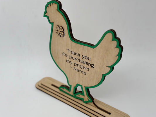 Chicken-Market Buyers Gift, Thank You Gift, or Sponsor Gift Auctions Perfect County Fair Junior Livestock Show Award Trophy 4H