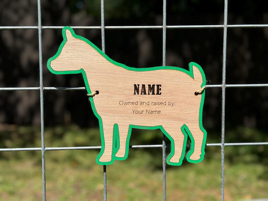 Goat-Pygmy Stall tag with no horns name plate label for fairs and livestock shows