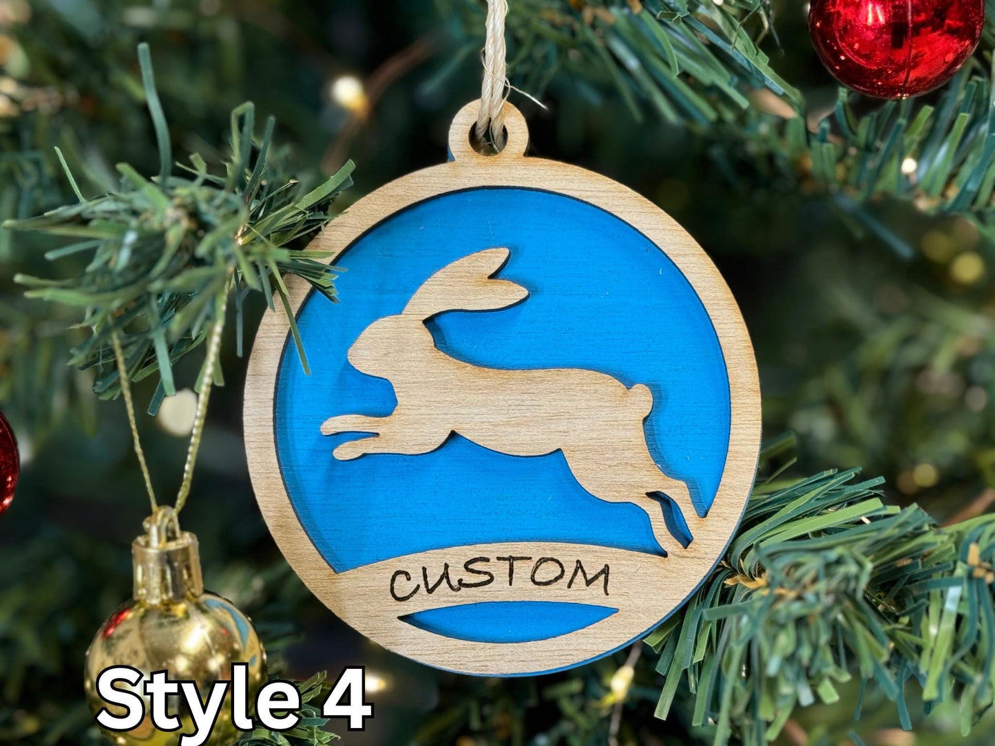Rabbit Ornaments for Christmas, livestock, animal, farm, rustic, wooden, gift idea, award, thank you gift or buyers gift