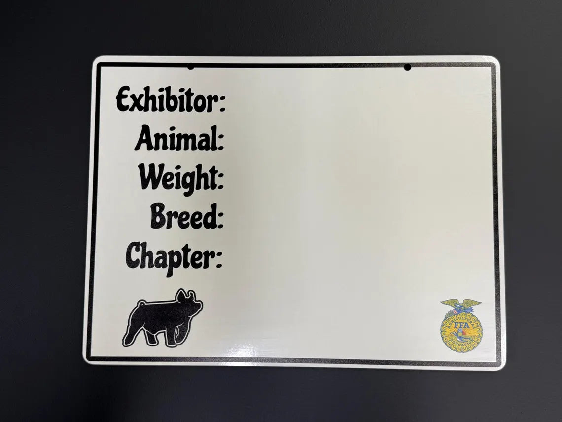 Livestock Show Whiteboard Sign