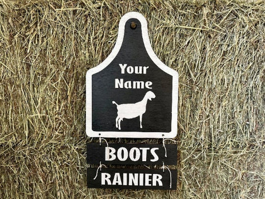 Custom Farm Animal Stall Name Tag: 4-H Livestock Show, Home Farm