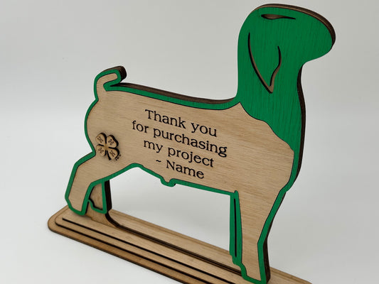 Personalized Market Goat Trophy: Boer Goat Buyer Thank You Gift