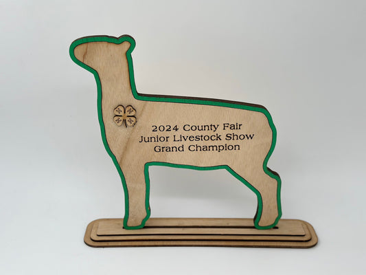 Custom Livestock Show Award: Plywood 4-H Trophy