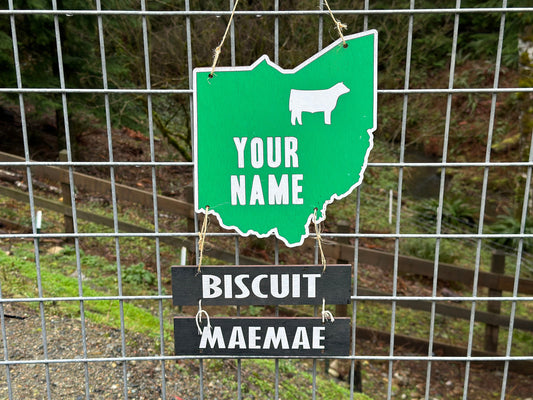 Custom State Farm Animal Name Tag: Livestock Stall Sign