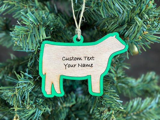 Custom Heifer Christmas Ornament: Personalized Cow Gift
