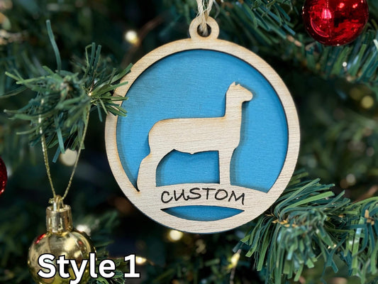 Sheep Lamb Christmas Ornament: Rustic Wooden Farm Animal Gift