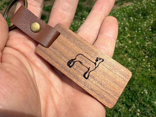 Engraved Walnut Market Lamb Keychain: Livestock Show Buyer Gift