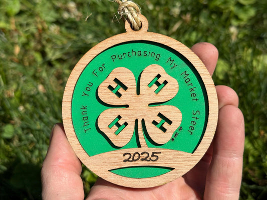 Laser Cut Clover Ornament: Rustic Wooden Christmas Tree Decoration
