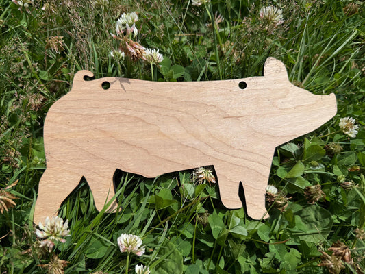 Wood Hog Cutout: DIY Farm Sign, 4H Project (9.7" x 5.2")