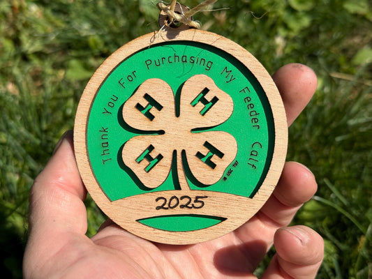 Laser Cut Clover Ornament: Rustic Wooden Christmas Tree Decoration