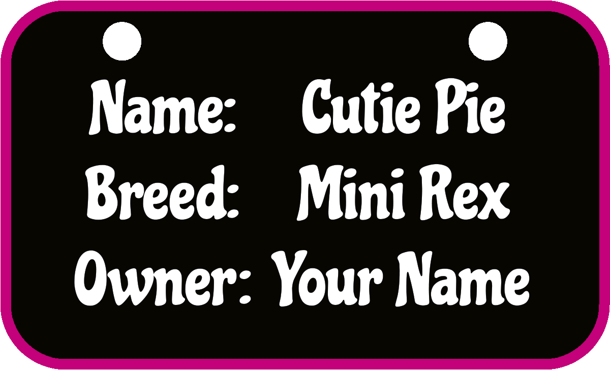 Custom Plastic Cage Sign for Rabbits, Poultry, and Small Animals