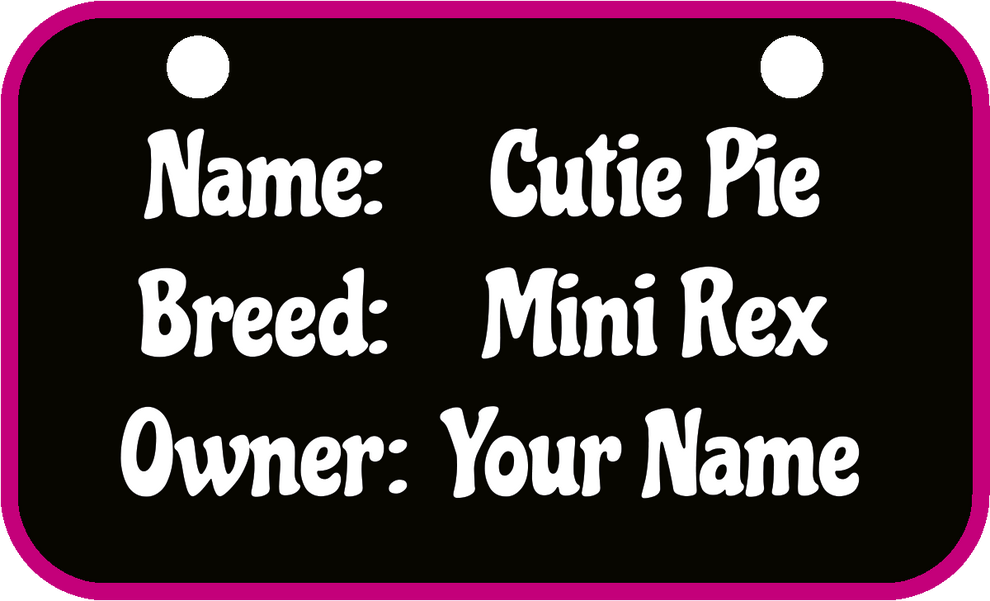 Custom Plastic Cage Sign for Rabbits, Poultry, and Small Animals ...